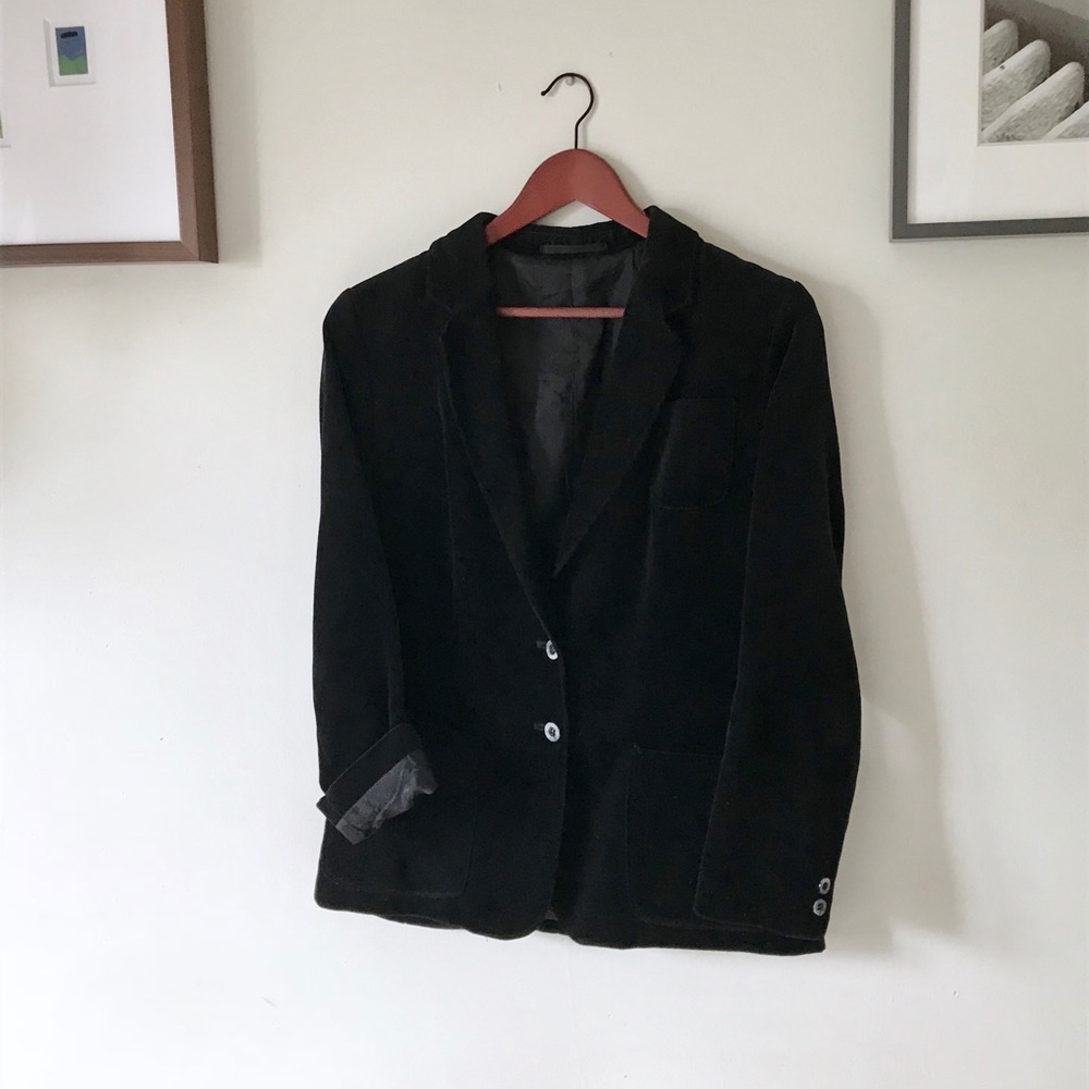 Vintage Black Velvet and Silk Lined Blazer